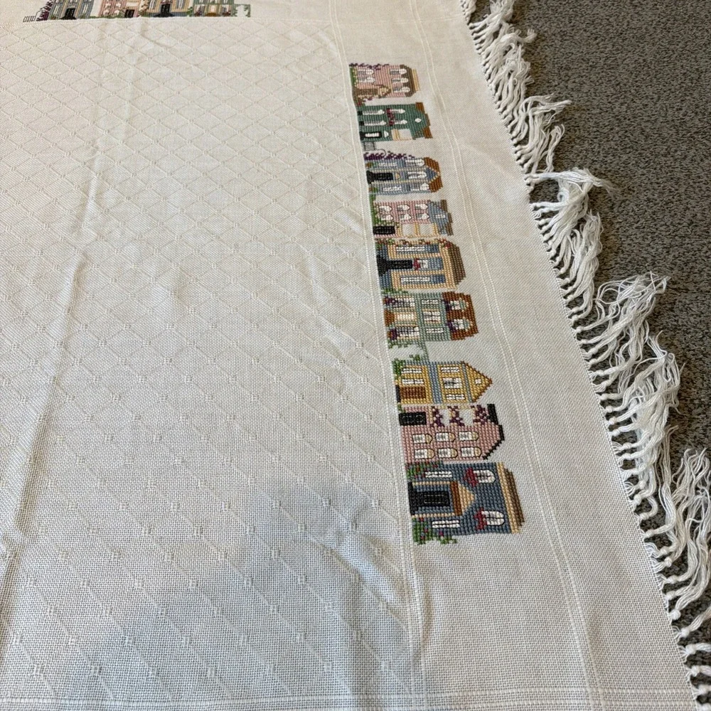 Handmade Cross Stitched Tablecloth 45